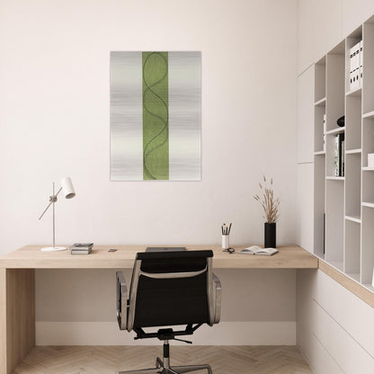 GREEN COLUMN FIGURE 2003 - Robert Mangold Brushed Aluminum Print - 70x100 cm / 28x40 inches | Robert Mangold Aluminum Print | Robert Mangold Prints