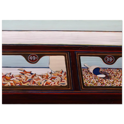 Candy Counter - 1963 - Wayne Thiebaud Brushed Aluminum Print - 70x100 cm / 28x40 inches | Wayne Thiebaud Aluminum Print | Wayne Thiebaud Prints