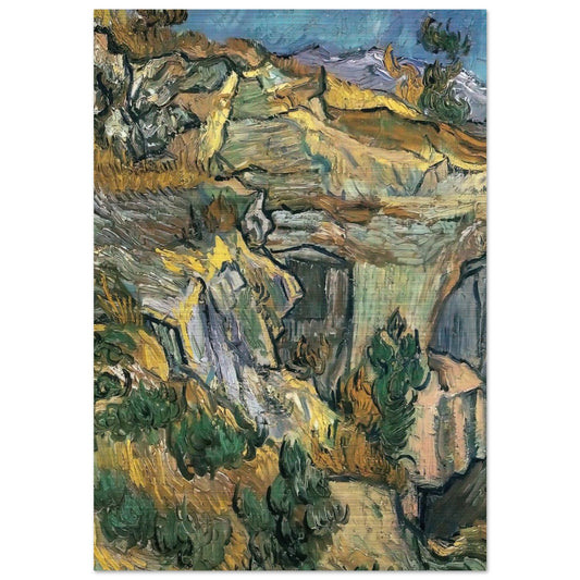 Entrance to a Quarry near Saint Remy - Vincent van Gogh Brushed Aluminum Print - 70x100 cm / 28x40 inches | Vincent van Gogh Aluminum Print | Vincent van Gogh Prints