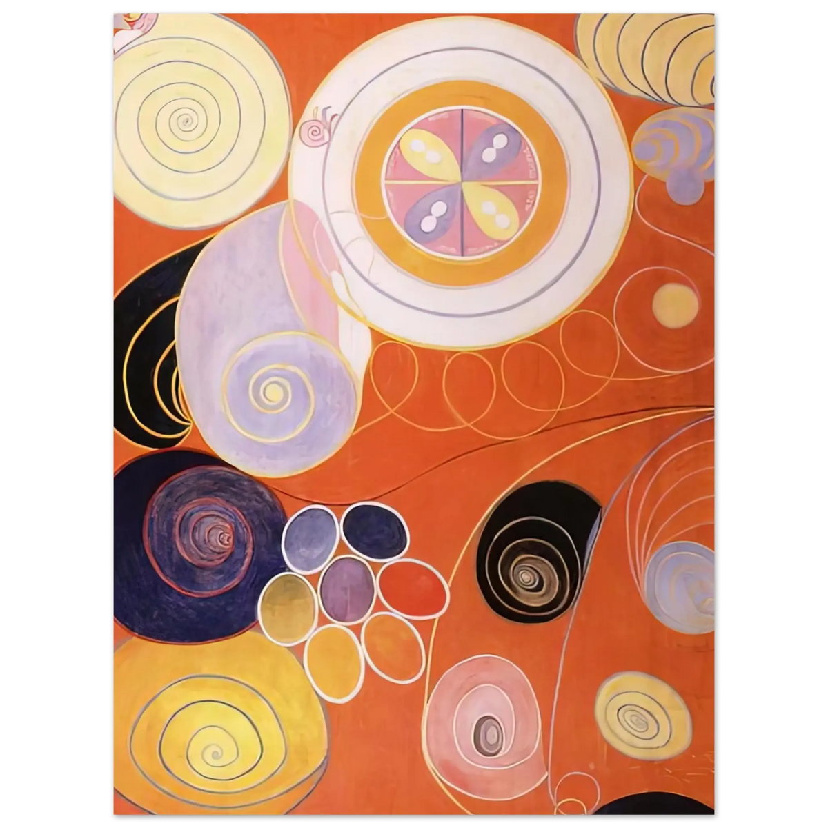 Hilma af Klint - THEY TENS MAINSTAY IV 1907 Wall art - 40x50 cm / 16x20 inches - Premium Wooden Framed Poster With Fine Art Paper - White frame