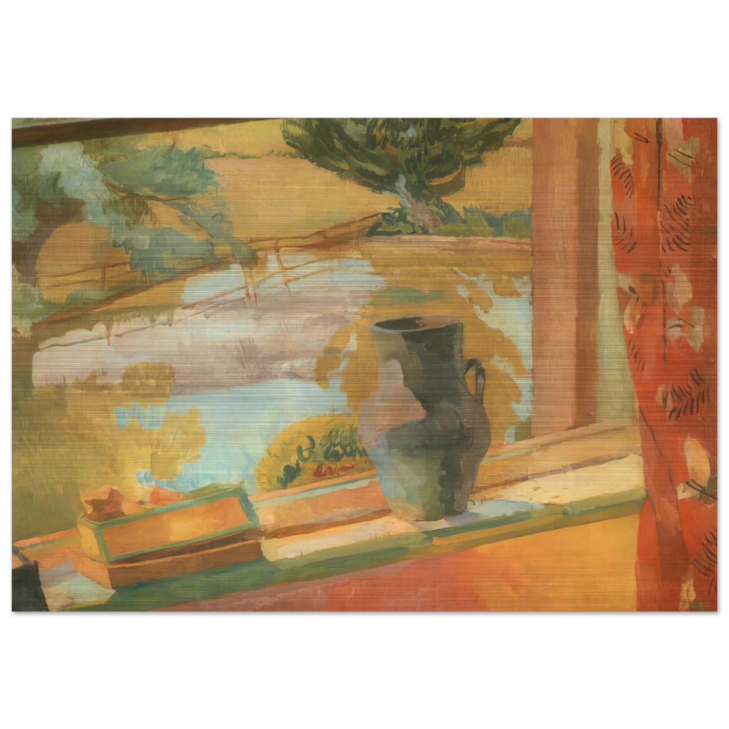 VIEW OF THE POND AT CHARLESTON 1919 - Vanessa Bell Brushed Aluminum Print - 70x100 cm / 28x40 inches | Vanessa Bell Aluminum Print | Vanessa Bell Prints