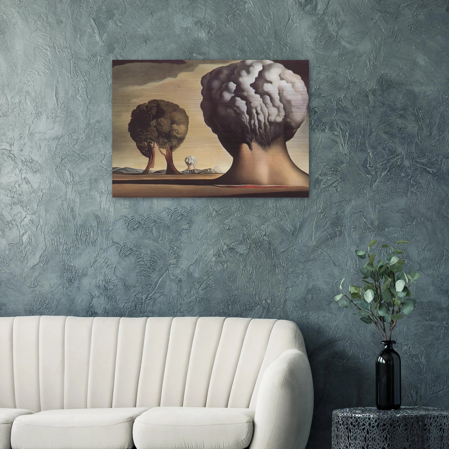 HREE SPHINXES OF BIKINI - Salvador Dali Brushed Aluminum Print - 70x100 cm / 28x40 inches | Salvador Dali Aluminum Print | Salvador Dali Prints