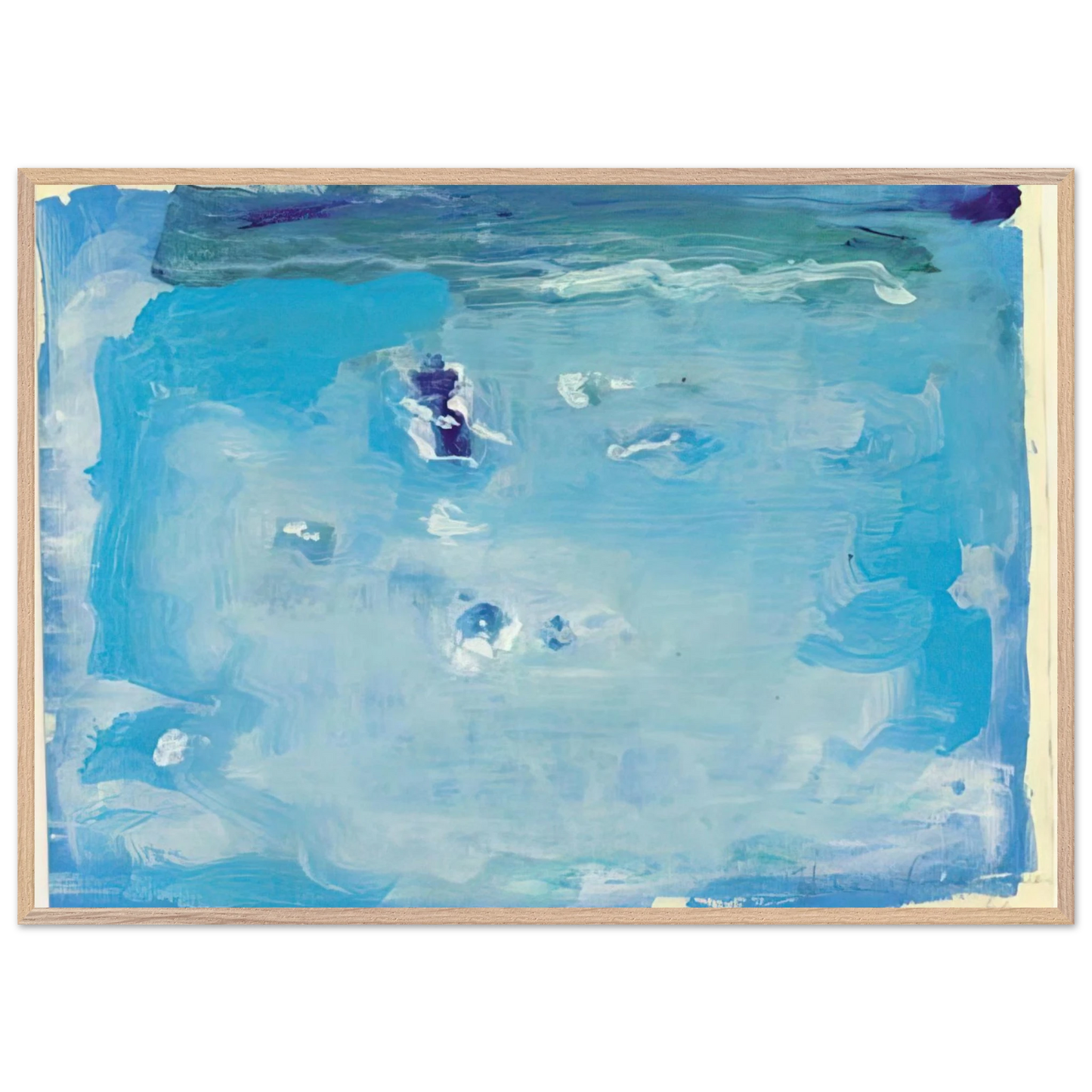 Helen Frankenthaler - Untitled - Color Field Painting, Lyrical Abstraction Wall art - A1 (59.4 x 84.1  cm) - Premium Wooden Framed Poster With Fine Art Paper-canvas - White frame
