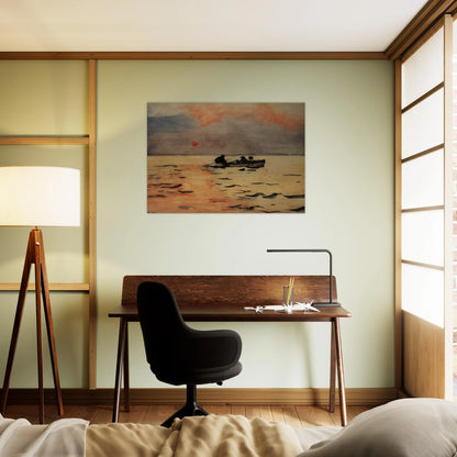 ROWING HOME - Winslow Homer Brushed Aluminum Print - 70x100 cm / 28x40 inches | Winslow Homer Aluminum Print | Winslow Homer Prints