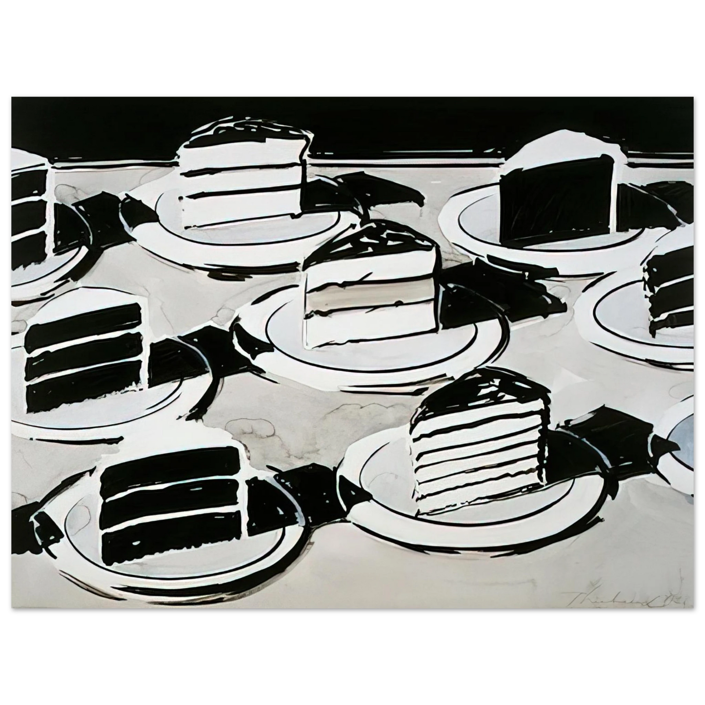 Wayne Thiebaud - Cake Slices - 1963 Wall Art - 21x29.7 cm / 8x12" - Fine Art Poster - -