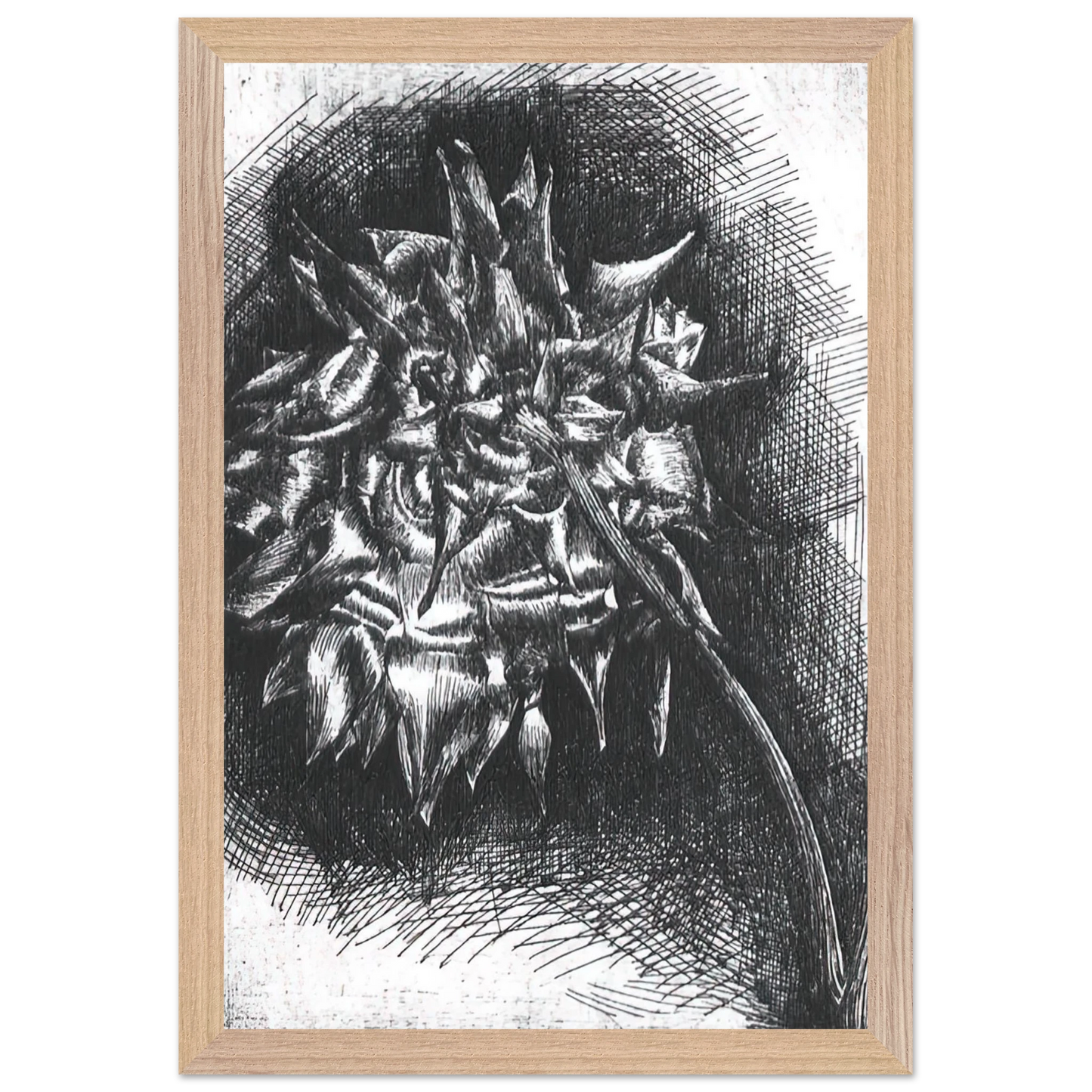MC Escher - FLOWER Wall Art - 21x29.7 cm / 8x12" - Premium Wooden Framed Poster With Fine Art Paper - Black frame