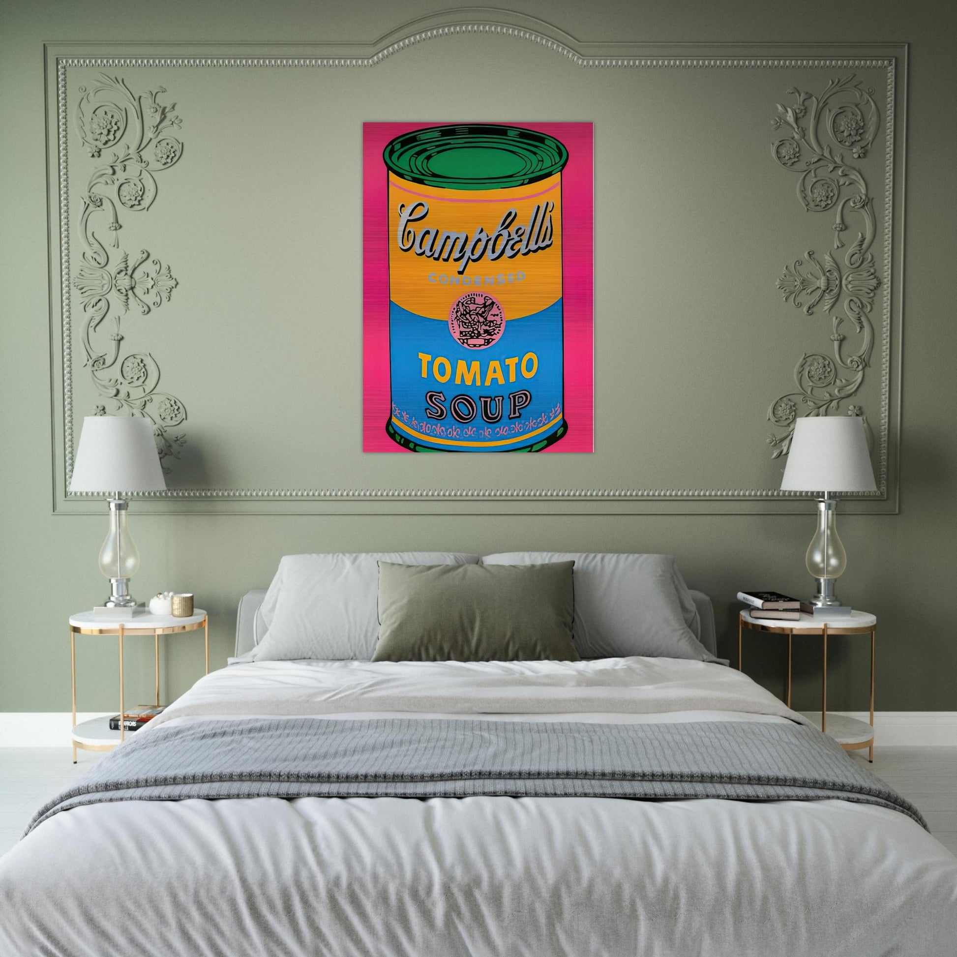 Campbell's Soup Can  - Andy Warhol Brushed Aluminum Print - 70x100 cm / 28x40 inches | Andy Warhol Aluminum Print | Andy Warhol Prints