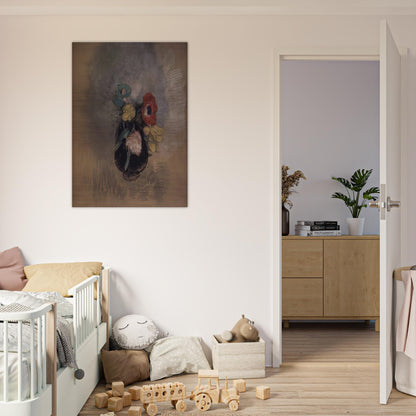 ANEMONES AND TULIPS - Odilon Redon Brushed Aluminum Print - 70x100 cm / 28x40 inches | Odilon Redon Aluminum Print | Odilon Redon Prints