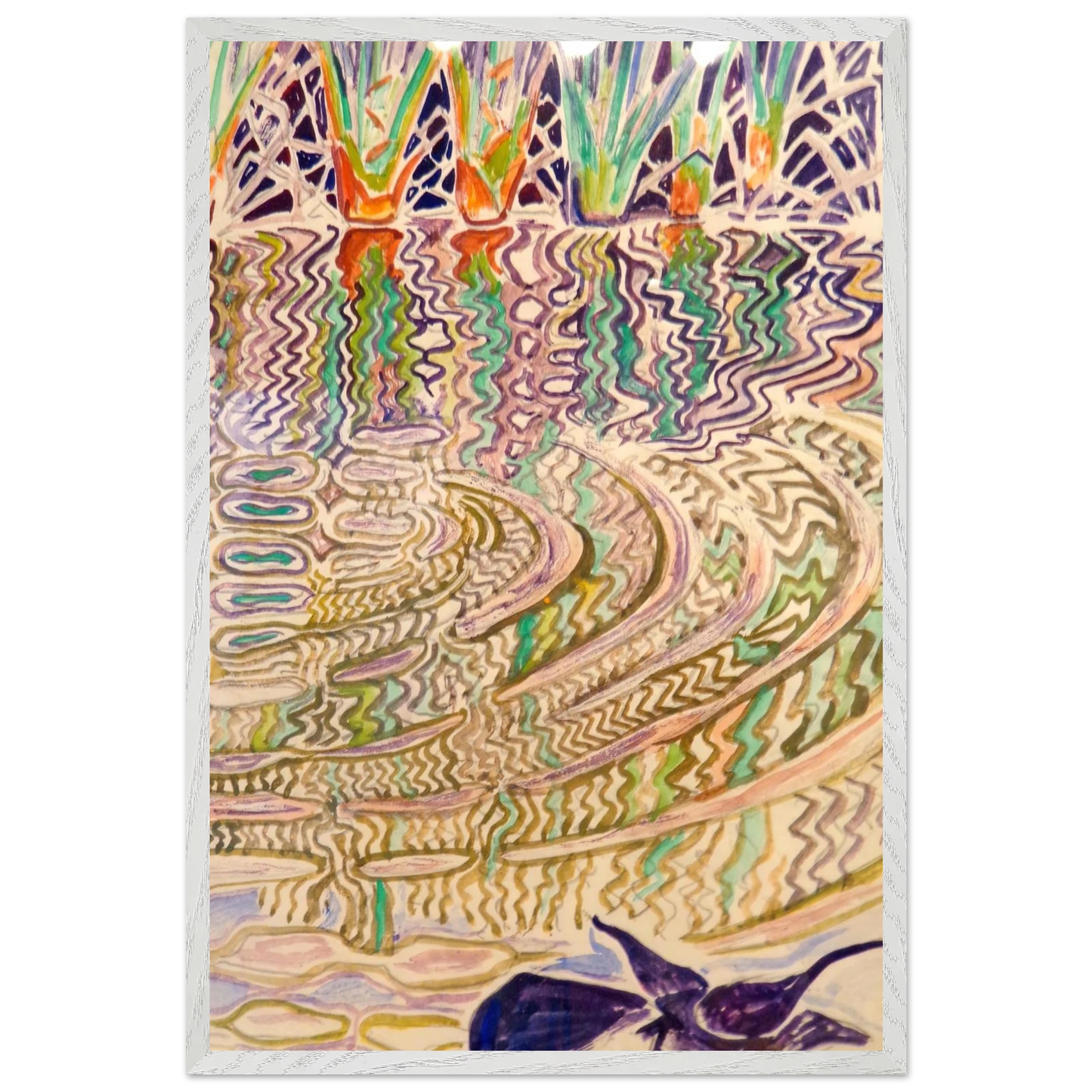 Walter Inglis Anderson - Walter Anderson Wall art - 28x43  cm / XL (11x17 inches) - Premium Wooden Framed Poster With Fine Art Paper-canvas - White frame