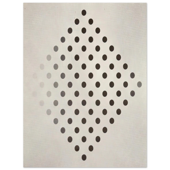 Bridget Riley - BLACK TO WHITE DISKS 1952  75x100 cm / 30x40inches Fine Art Poster
