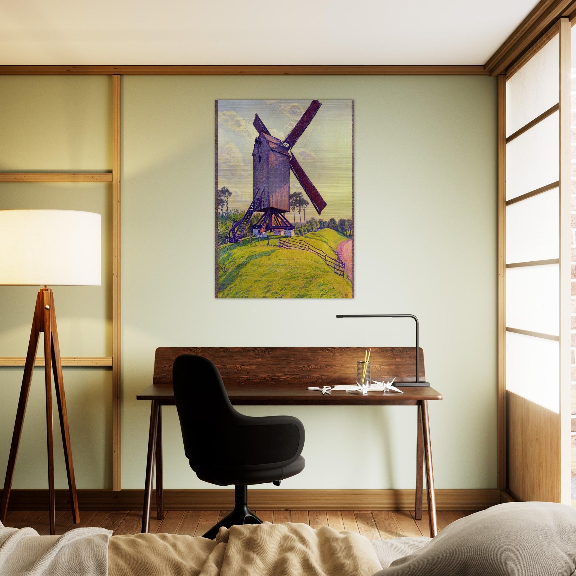 THE MILL AT KELF 1894 - Theo van Rysselberghe Brushed Aluminum Print - 70x100 cm / 28x40 inches | Theo van Rysselberghe Aluminum Print | Theo van Rysselberghe Prints