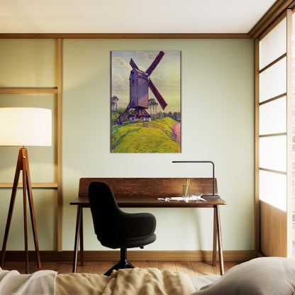 THE MILL AT KELF 1894 - Theo van Rysselberghe Brushed Aluminum Print - 70x100 cm / 28x40 inches | Theo van Rysselberghe Aluminum Print | Theo van Rysselberghe Prints