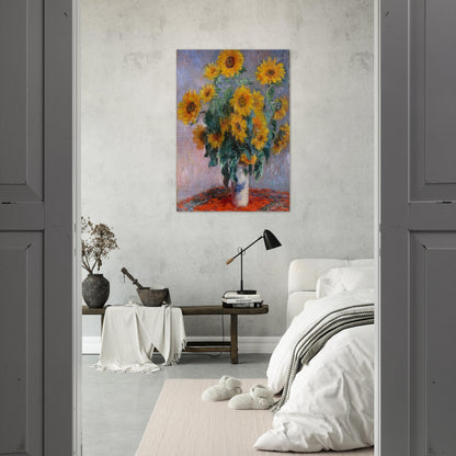 Bouquet of Sunflowers - claude monet Brushed Aluminum Print - 70x100 cm / 28x40 inches | claude monet Aluminum Print | claude monet Prints