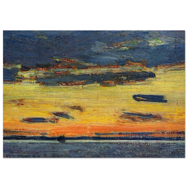 Sunset on the Sea - Childe Hassam Brushed Aluminum Print - 70x100 cm / 28x40 inches | Childe Hassam Aluminum Print | Childe Hassam Prints