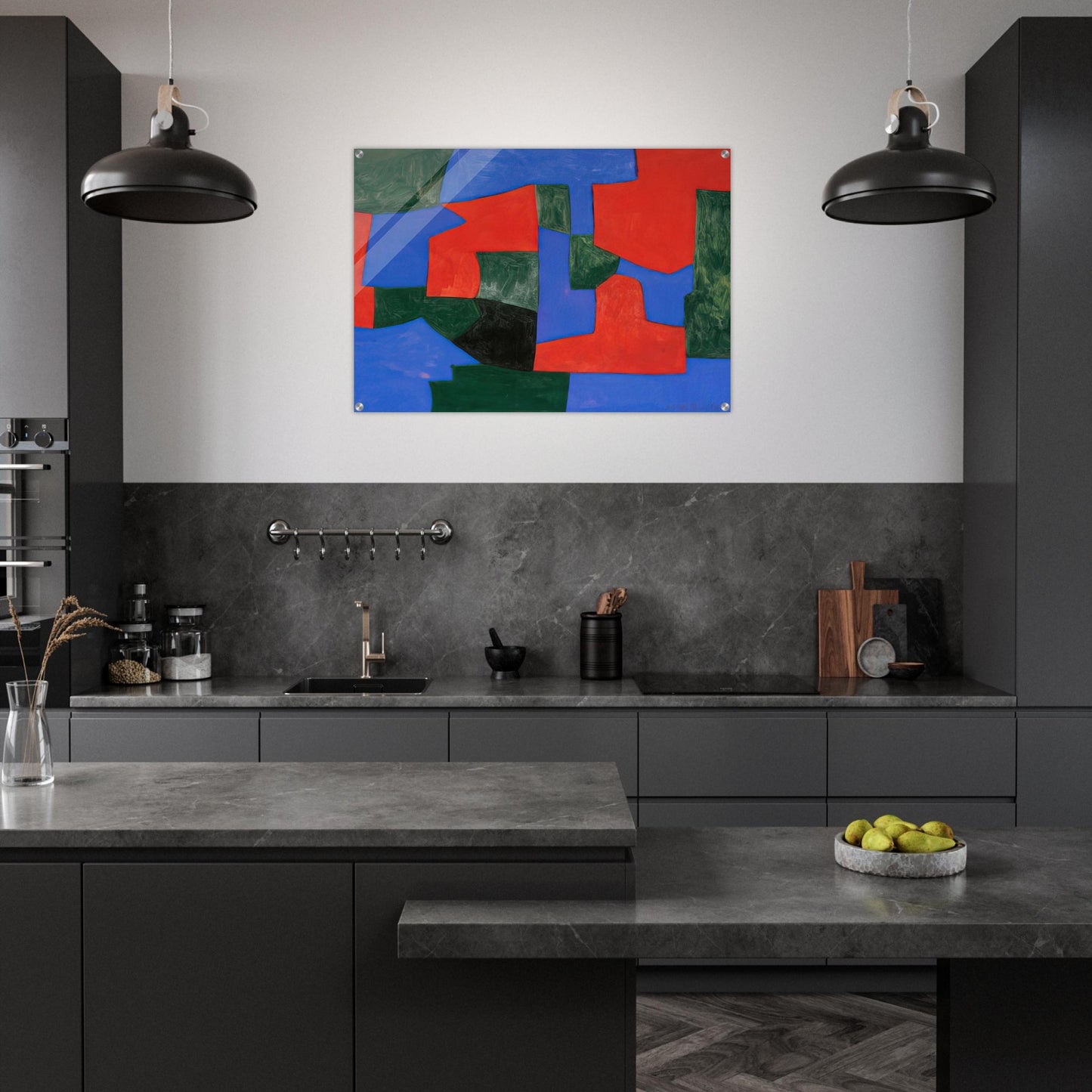 Composition abstraite - 1959 - Serge Poliakoff Acrylic Print - 70x100 cm / 28x40″ inches | Serge Poliakoff Wall Art | Serge Poliakoff Prints