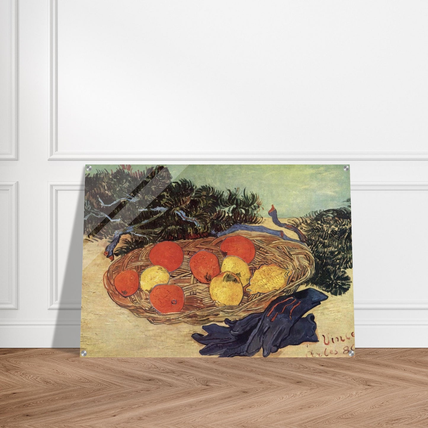 Still Life with Oranges and Lemons with Blue Gloves - Vincent van Gogh Acrylic Print - 70x100 cm / 28x40″ inches | Vincent van Gogh Wall Art | Vincent van Gogh Prints