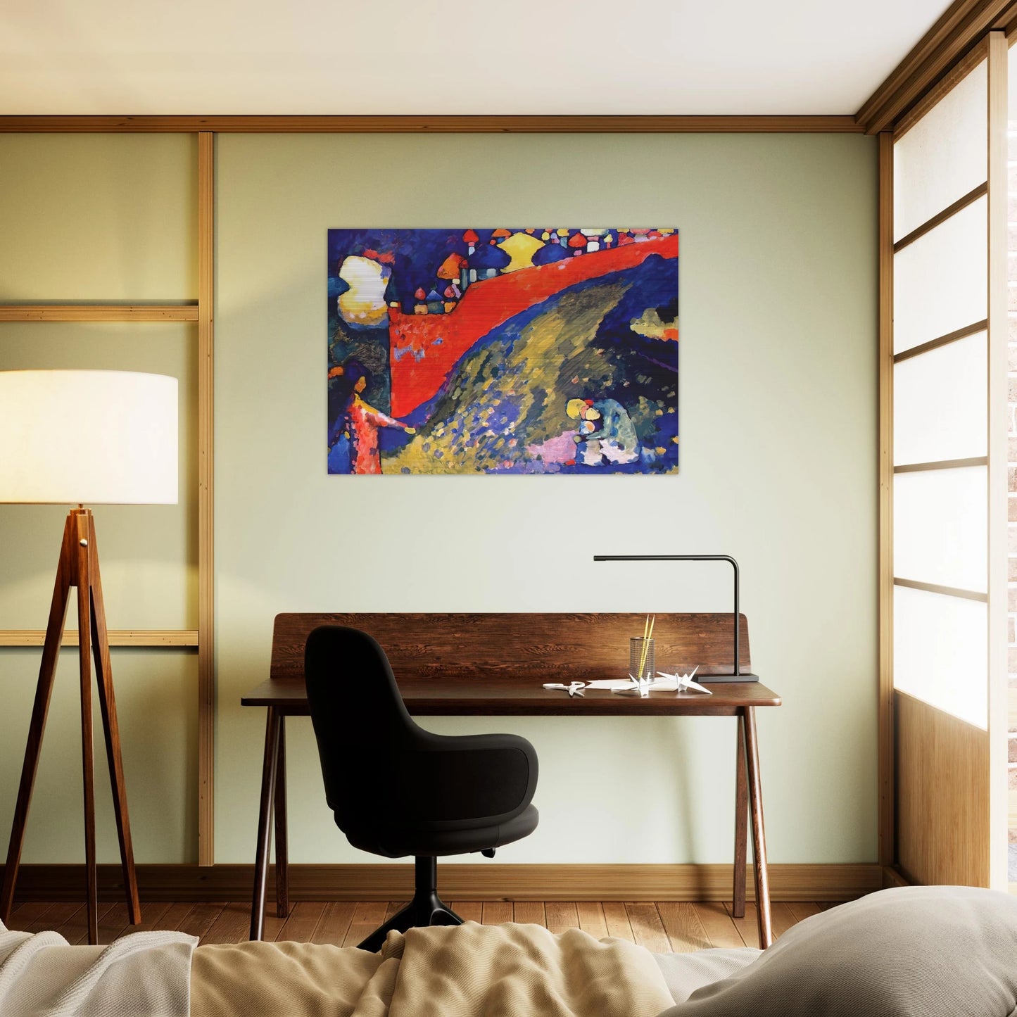 RED WALL DESTINY 1909 - Wassily Kandinsky Brushed Aluminum Print - 70x100 cm / 28x40 inches | Wassily Kandinsky Aluminum Print | Wassily Kandinsky Prints