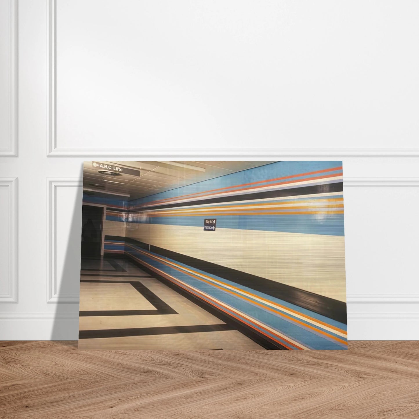 ROYAL LIVERPOOL HOSPITAL INSTALLATION 1983 - Bridget Riley Brushed Aluminum Print - 70x100 cm / 28x40 inches | Bridget Riley Aluminum Print | Bridget Riley Prints