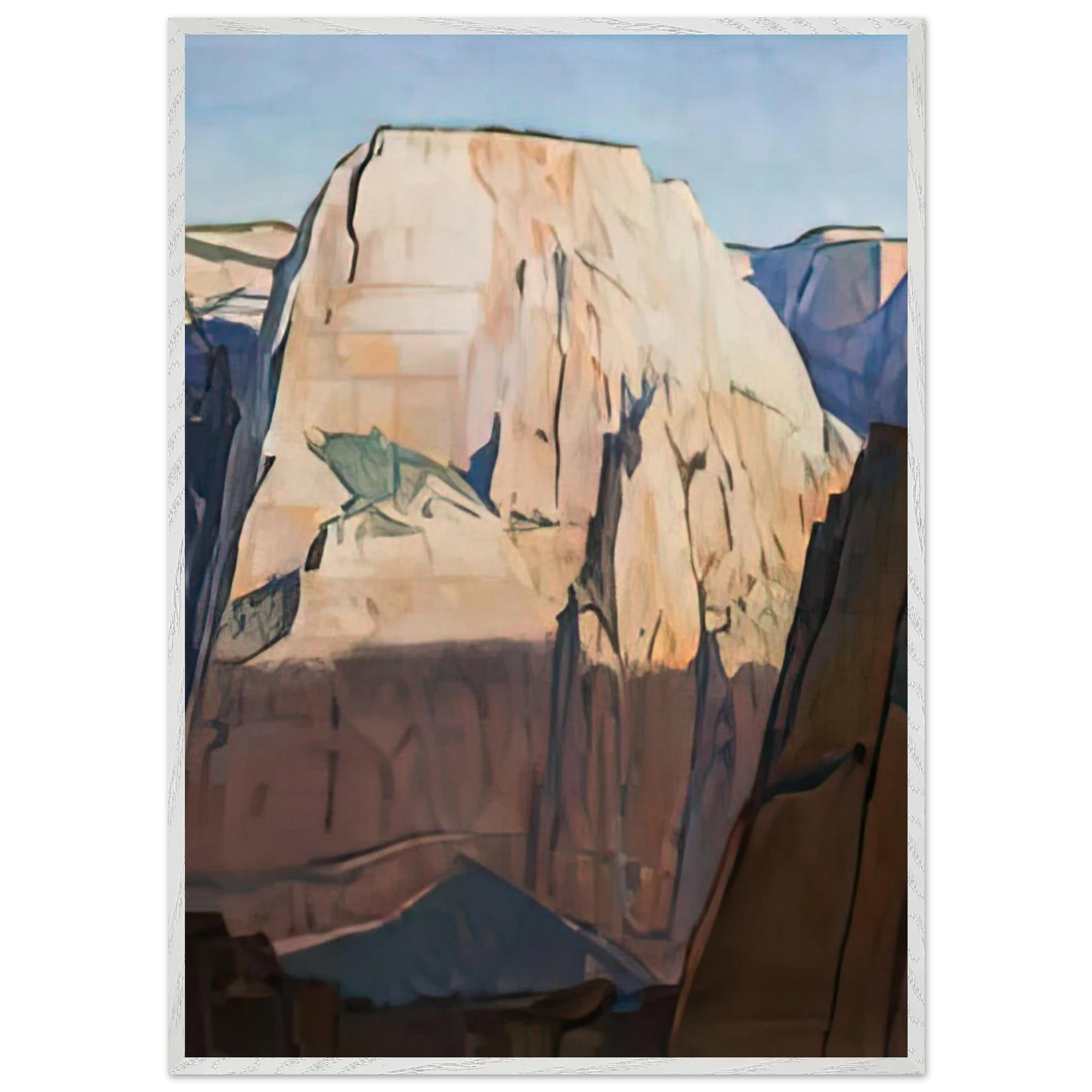 Maynard Dixon - GREAT WHITE THRONE ZION CANYON UTAH 1933 Wall art - 20x25 cm / 8x10 inches - Premium Wooden Framed Poster With Fine Art Paper-canvas - Wood frame