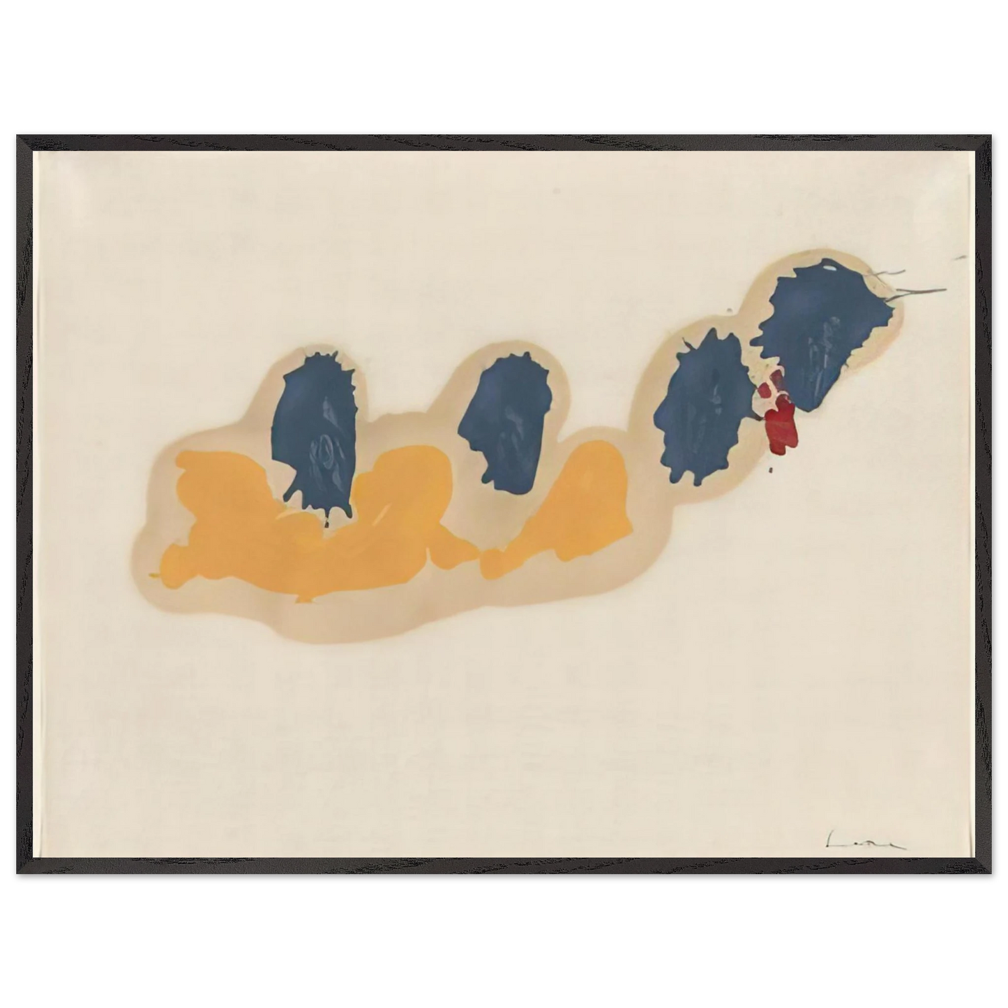 Helen Frankenthaler - April IV - 1960 Wall art - 30x45 cm / 12x18 inches - Premium Wooden Framed Poster With Fine Art Paper-canvas - Black frame