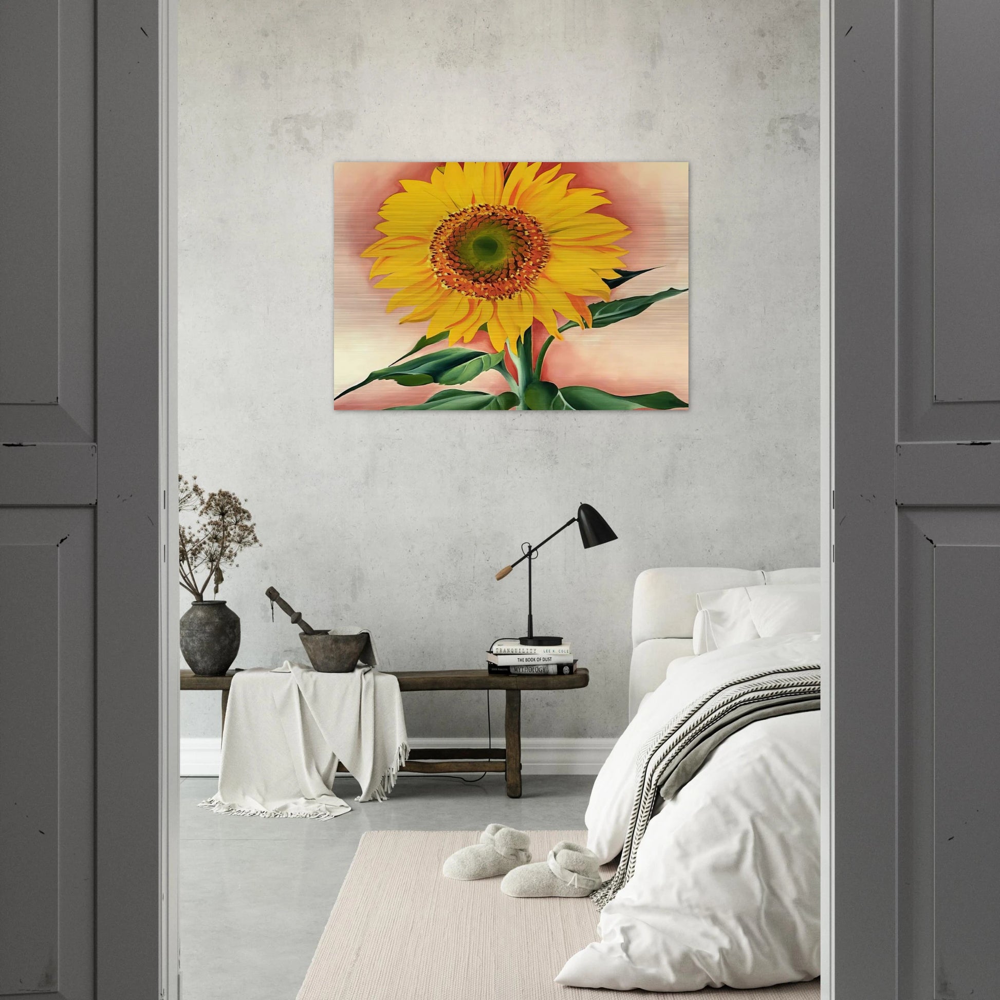 A Sunflower from Maggie - Georgia O'Keeffe Brushed Aluminum Print - 70x100 cm / 28x40 inches | Georgia O'Keeffe Aluminum Print | Georgia O'Keeffe Prints