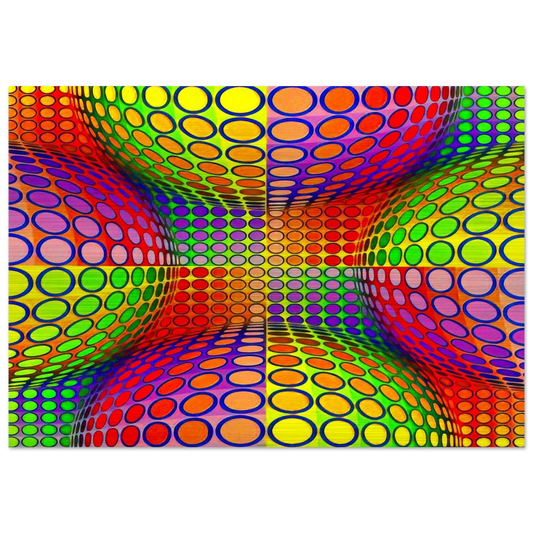 Vega-Lep - 1970 - Victor Vasarely Brushed Aluminum Print - 70x100 cm / 28x40 inches | Victor Vasarely Aluminum Print | Victor Vasarely Prints