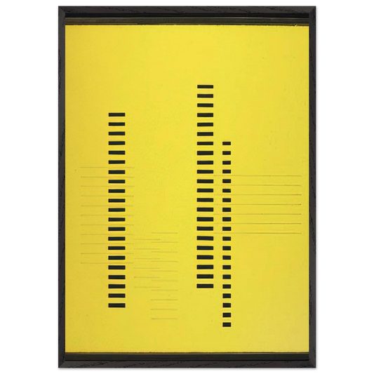 SKYSCRAPERS ON TRANSPARENT YELLOW 1929 - Josef Albers 70x100 cm / 28x40 inches Framed Art Print – Black Wooden Frame