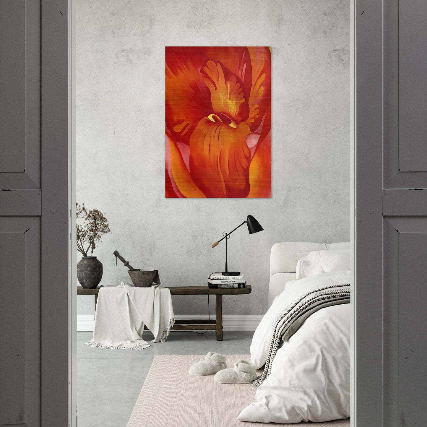 Canna Red and Orange - Georgia O'Keeffe Brushed Aluminum Print - 70x100 cm / 28x40 inches | Georgia O'Keeffe Aluminum Print | Georgia O'Keeffe Prints