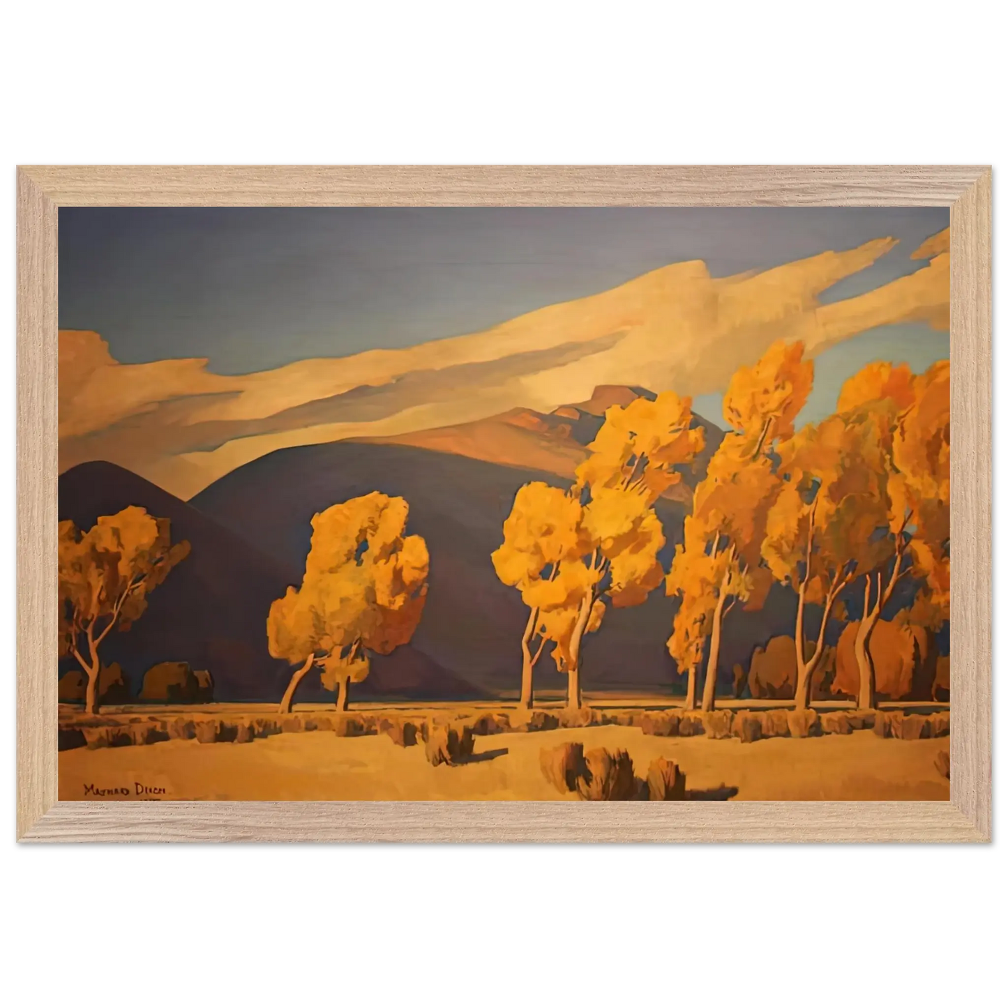 Maynard Dixon - NOVEMBER IN NEVADA 1935 Wall art - A2 (42 x 59.4  cm) - Premium Wooden Framed Poster With Fine Art Paper - Wood frame