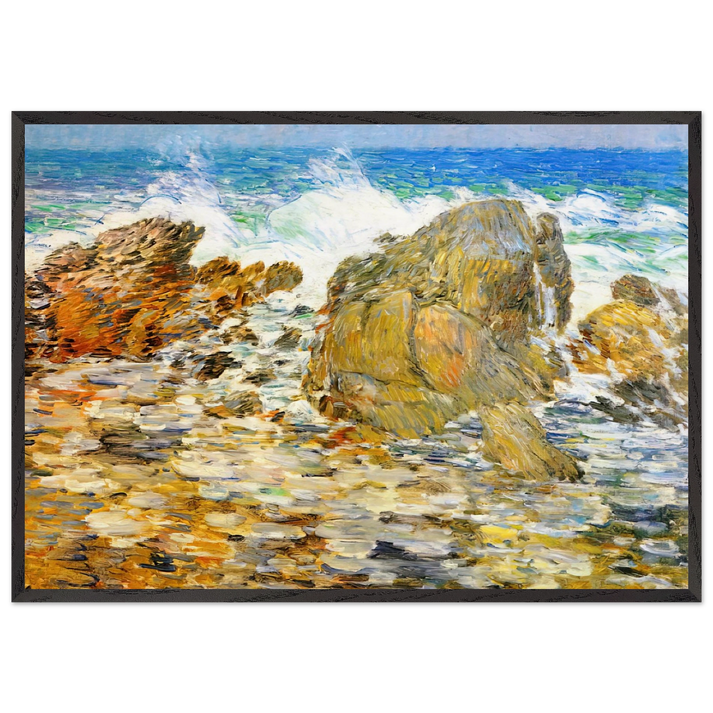 Surf Appledore - Childe Hassam 70x100 cm / 28x40 inches Framed Art Print – Black Wooden Frame
