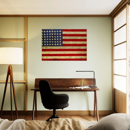 FLAG - Jasper Johns Brushed Aluminum Print - 70x100 cm / 28x40 inches | Jasper Johns Aluminum Print | Jasper Johns Prints