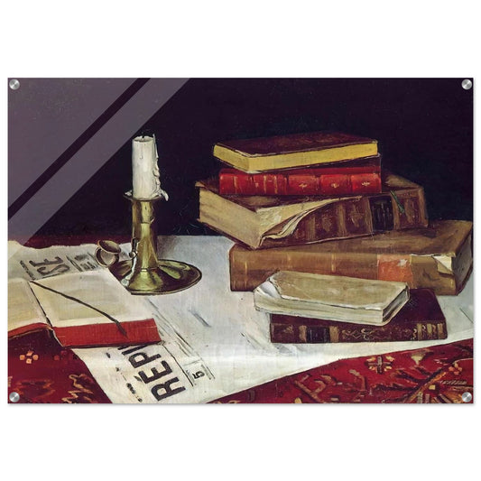 STILL LIFE WITH BOOKS AND CANDLE 1890 - Henri Matisse Acrylic Print - 70x100 cm / 28x40″ inches