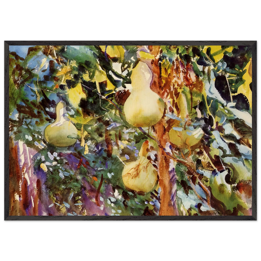 Gourds - John Singer Sargent 70x100 cm / 28x40 inches Framed Art Print – Black Wooden Frame