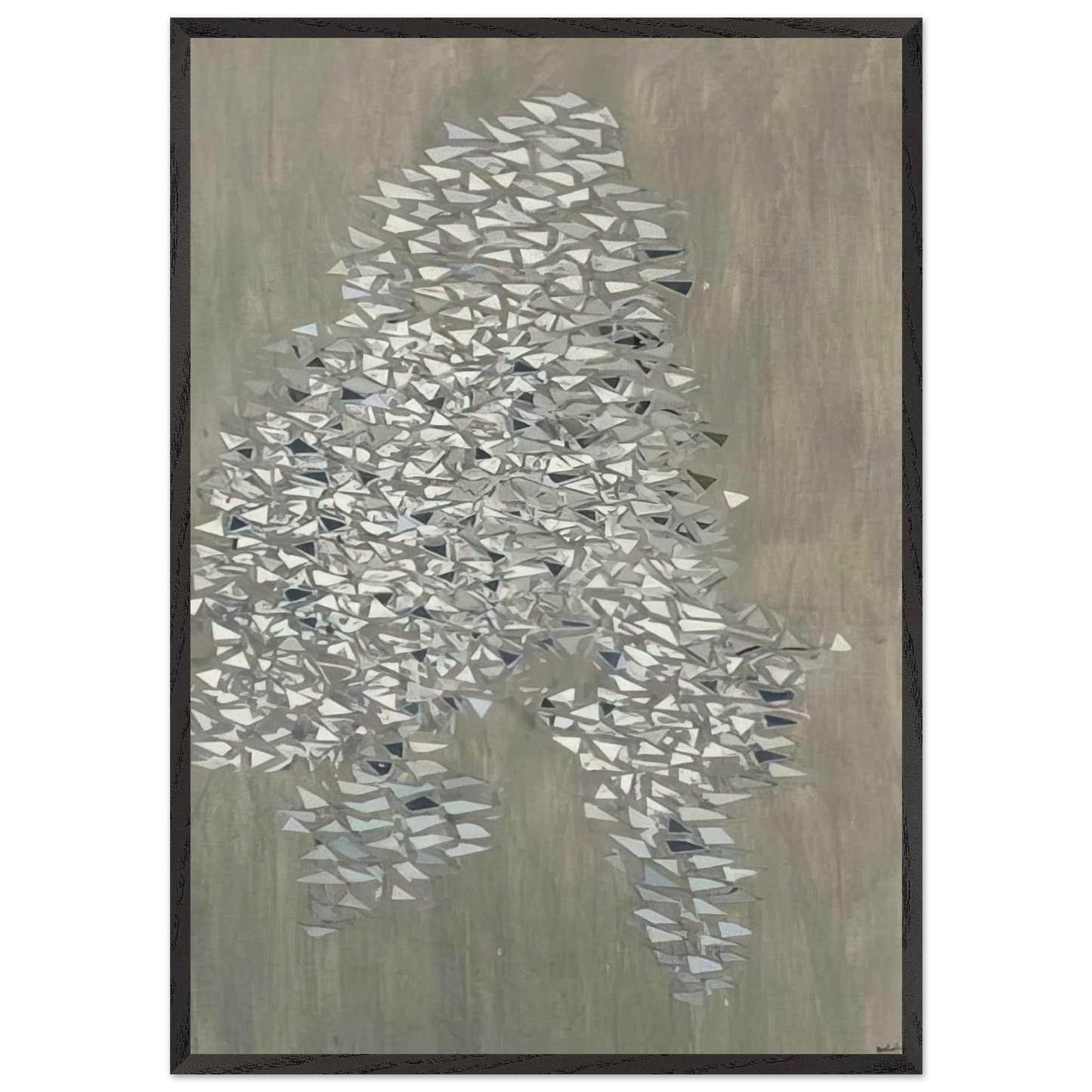 Vertical Gray - 1985 - Robert Goodnough 70x100 cm / 28x40 inches Framed Art Print – Black Wooden Frame