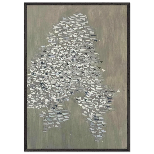 Vertical Gray - 1985 - Robert Goodnough 70x100 cm / 28x40 inches Framed Art Print – Black Wooden Frame