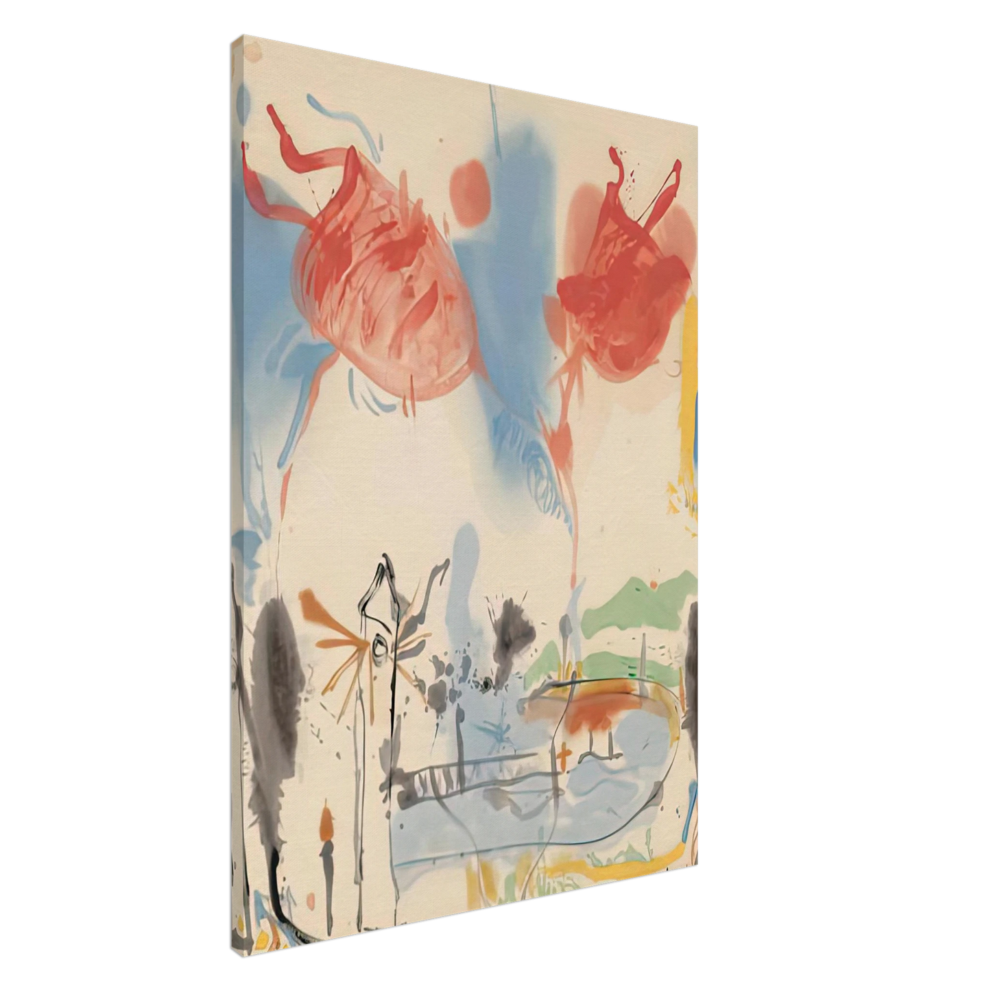 Helen Frankenthaler - Round Trip, 1957- Wall Art - 60x80 cm / 24x32 inches - Fine Art Poster-canvas - -