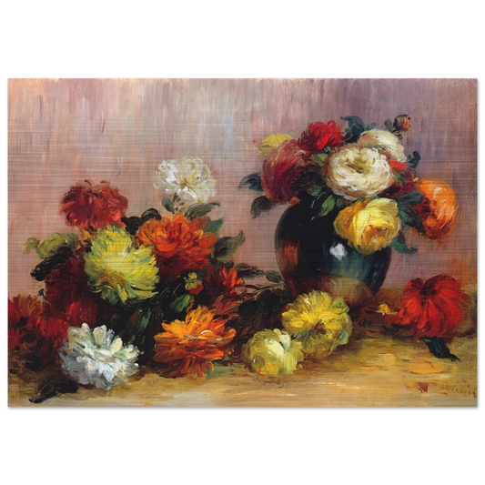 Bouquets of Flowers - Pierre-Auguste Renoir Brushed Aluminum Print - 70x100 cm / 28x40 inches | Pierre-Auguste Renoir Aluminum Print | Pierre-Auguste Renoir Prints