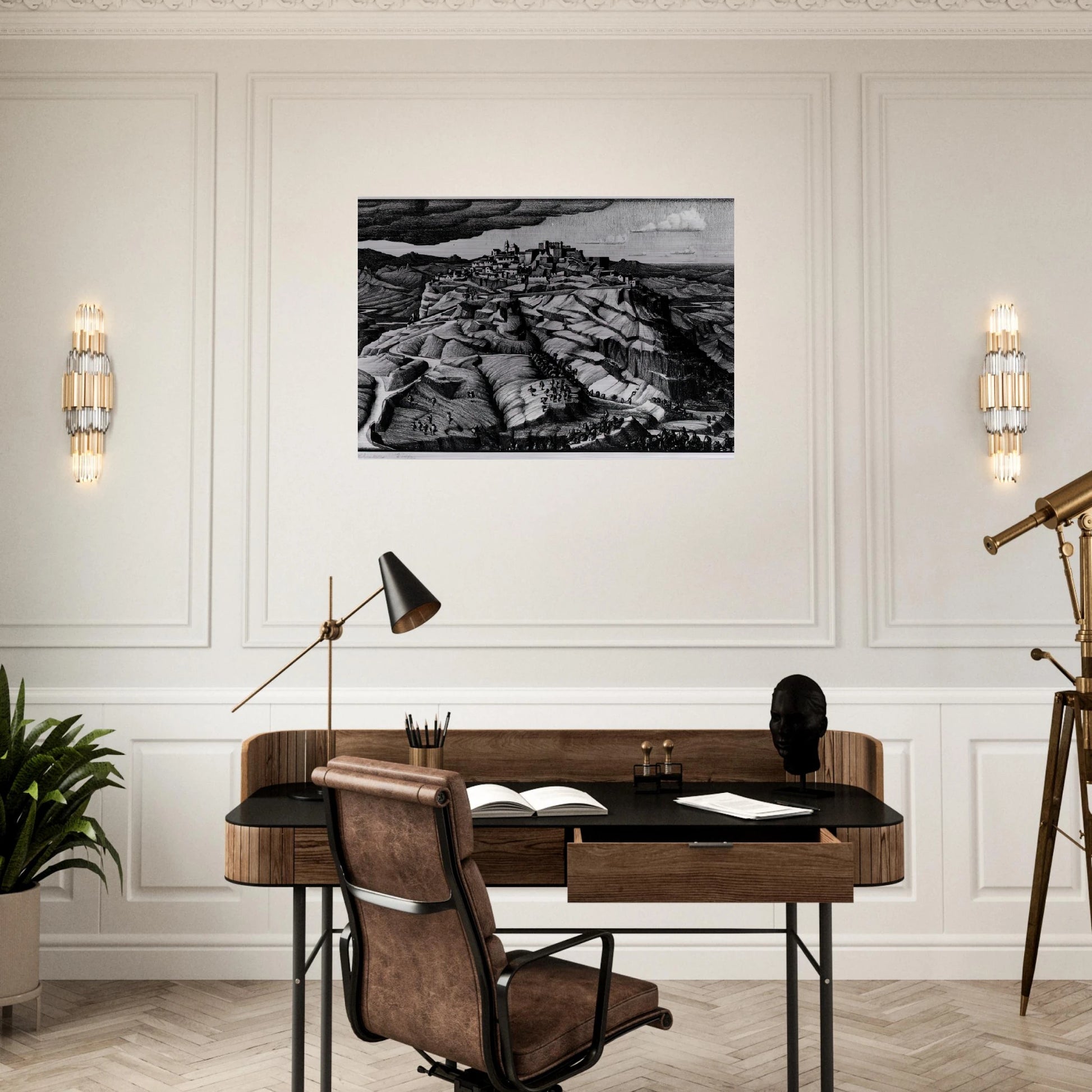 SANTA SEVERINA CALABRIA FEBRUARY 1931 1931 - MC Escher Brushed Aluminum Print - 70x100 cm / 28x40 inches | MC Escher Aluminum Print | MC Escher Prints | Maurits Cornelis Escher Prints