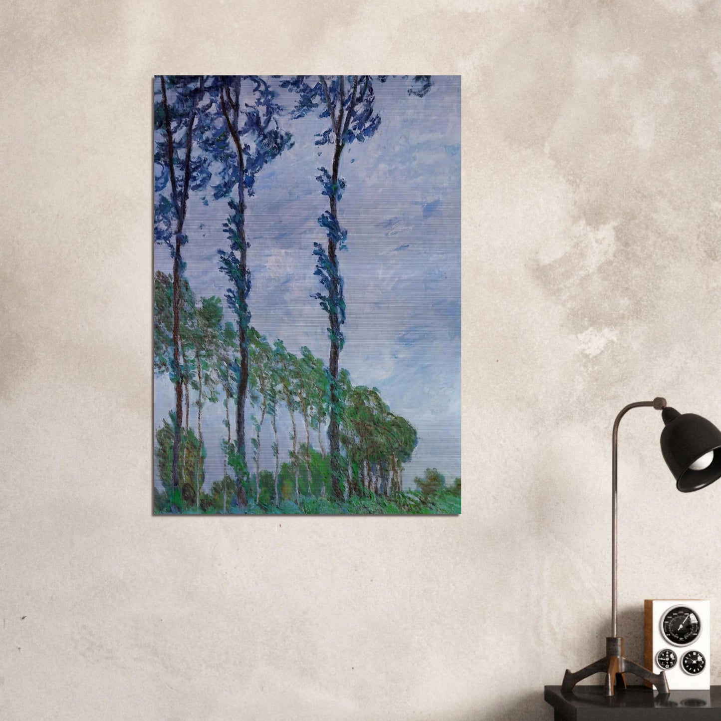 Poplars, Wind Effect - claude monet Brushed Aluminum Print - 70x100 cm / 28x40 inches | claude monet Aluminum Print | claude monet Prints