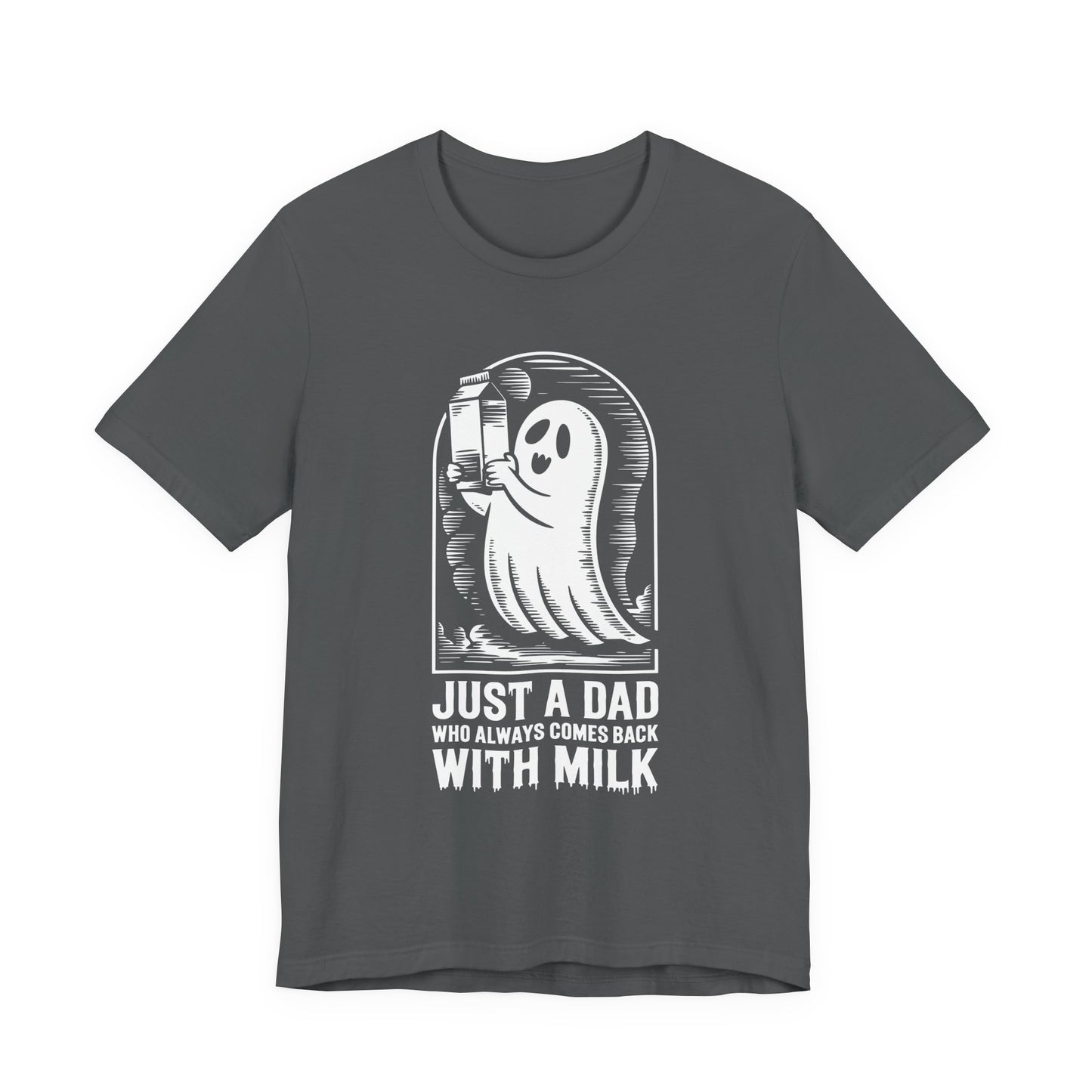 just un père qui revient toujours avec du lait t-shirt Halloween - T-shirt unisexe en jersey à manches courtes