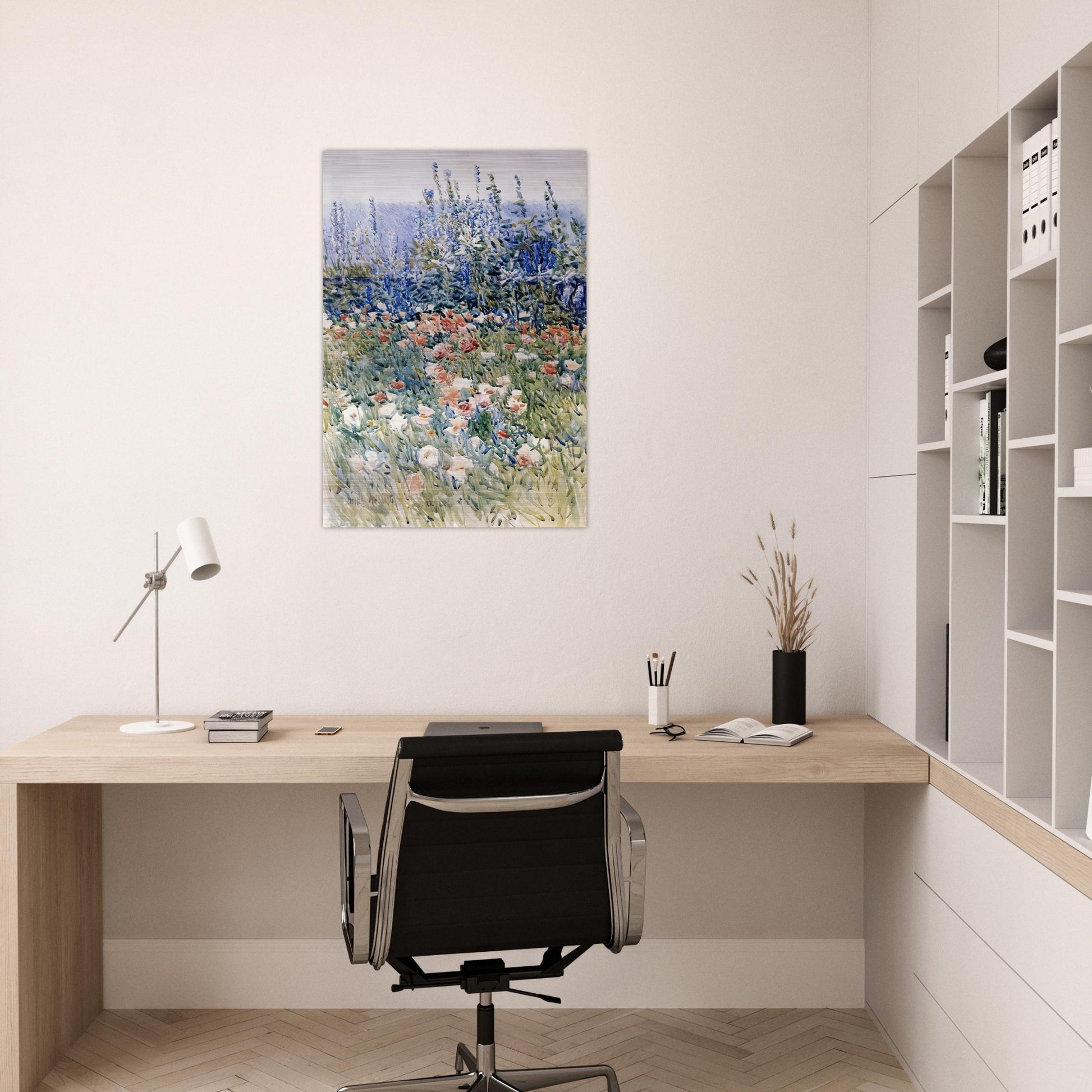 Flower Garden, Isles of Shoals - Childe Hassam Brushed Aluminum Print - 70x100 cm / 28x40 inches | Childe Hassam Aluminum Print | Childe Hassam Prints