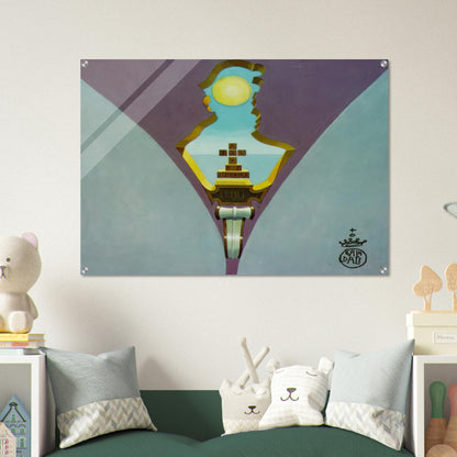 HOMAGE TO RAIMUNDUS LULLUS DESIGN FOR A CEILING PAINTING - Salvador Dali Acrylic Print - 70x100 cm / 28x40″ inches