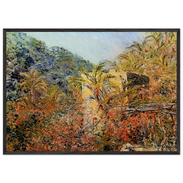 The Valley of Sasso Sunshine - claude monet 70x100 cm / 28x40 inches Framed Art Print – Black Wooden Frame