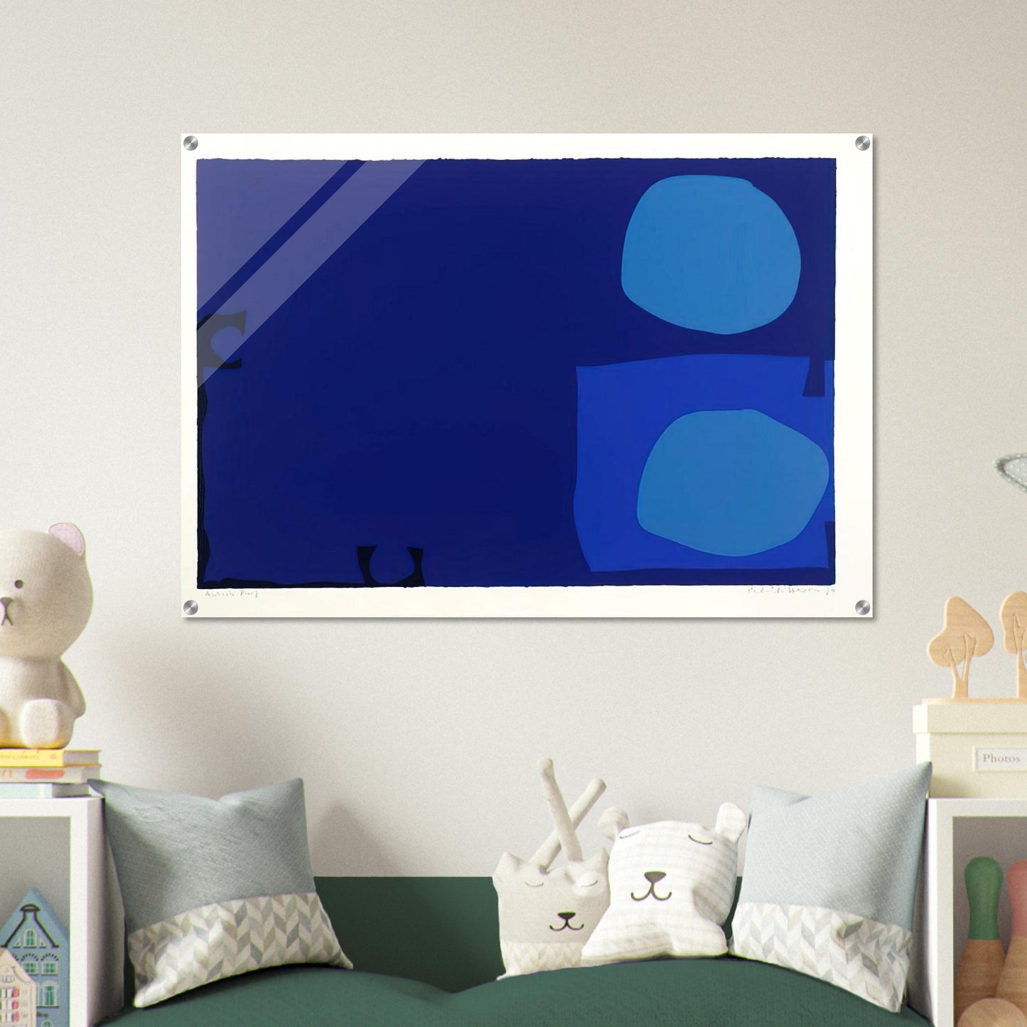 Four Blues Two Discs - 1970 - Patrick Heron Acrylic Print - 70x100 cm / 28x40″ inches