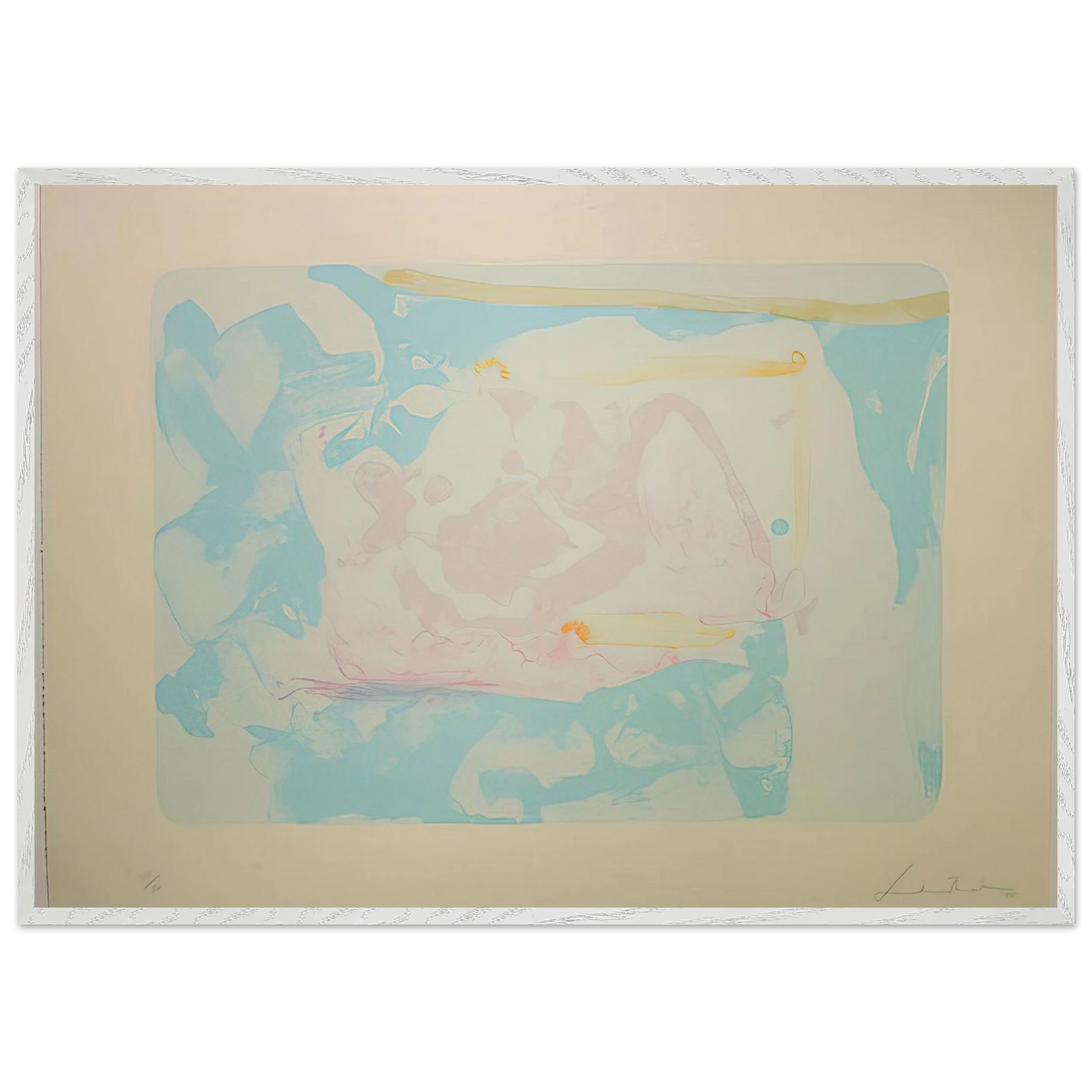 Helen Frankenthaler - Reflections III - 1995 Wall art - A1 (59.4 x 84.1  cm) - Premium Wooden Framed Poster With Fine Art Paper-canvas - Wood frame