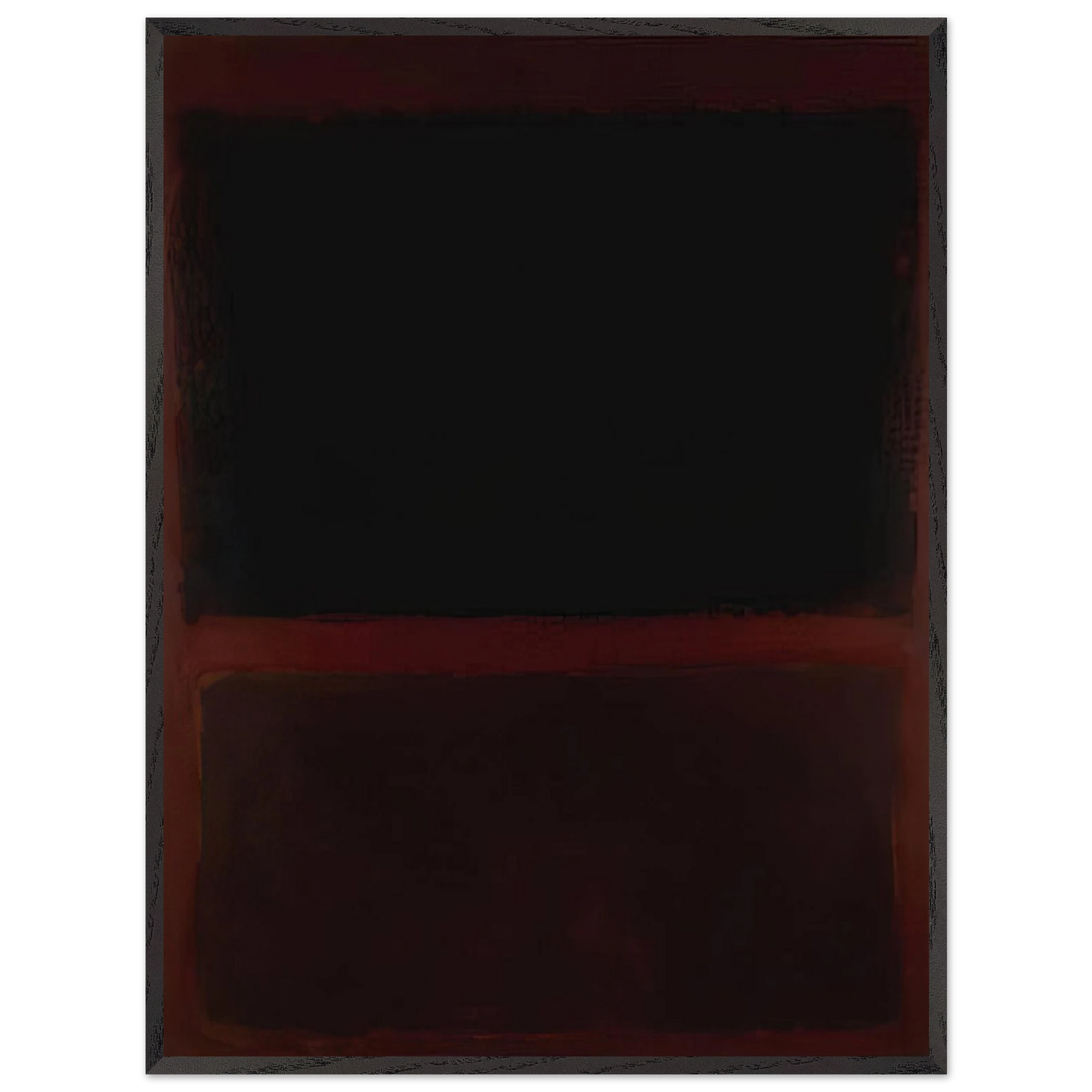 Mark Rothko - Black on Dark Sienna on Purple - 1960 Wall Art - 21x29.7 cm / 8x12" - Premium Wooden Framed Poster With Fine Art Paper-canvas - Black frame