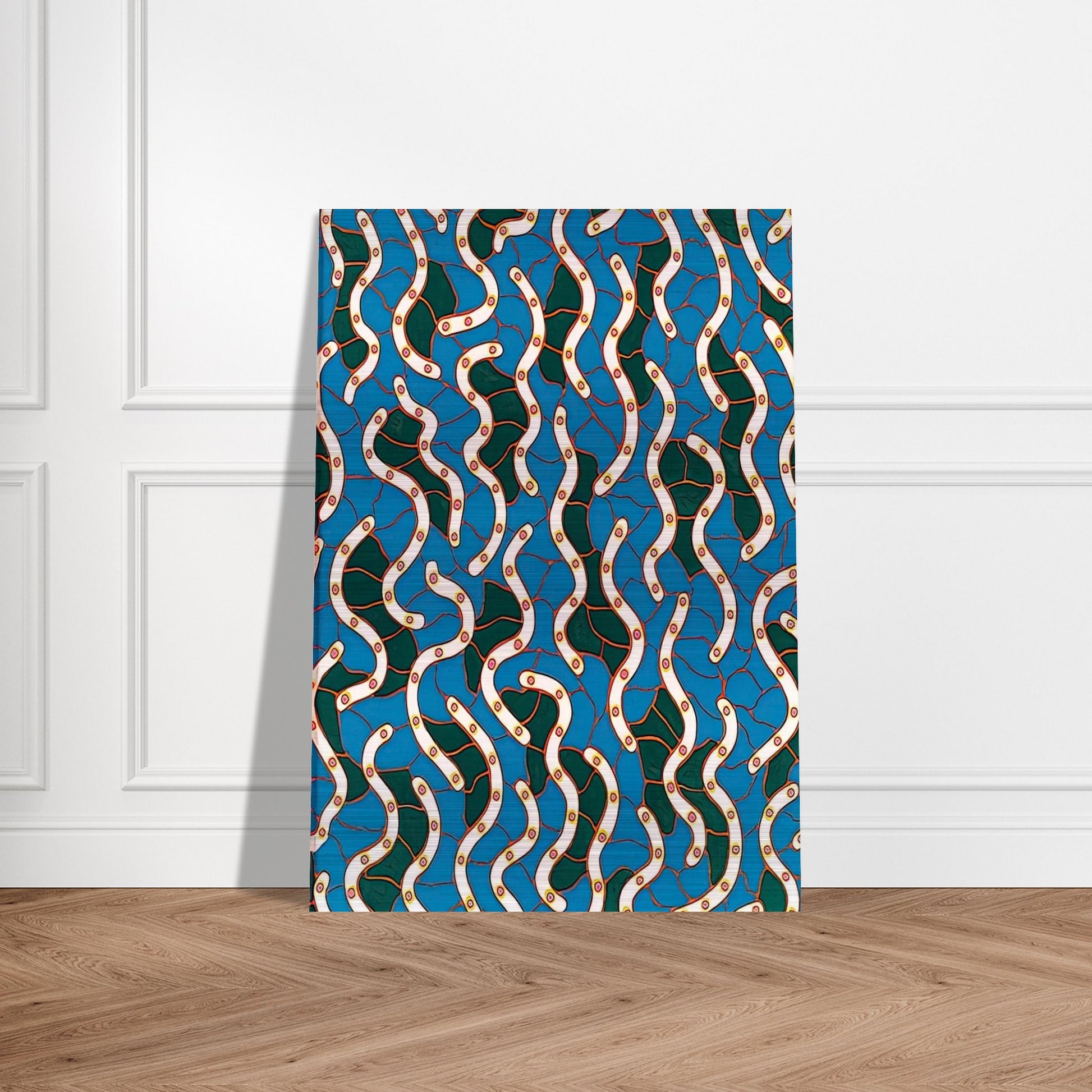 WAVES ON THE HUDSON RIVER 1988 - Yayoi Kusama Brushed Aluminum Print - 70x100 cm / 28x40 inches | Yayoi Kusama Aluminum Print | Yayoi Kusama Prints
