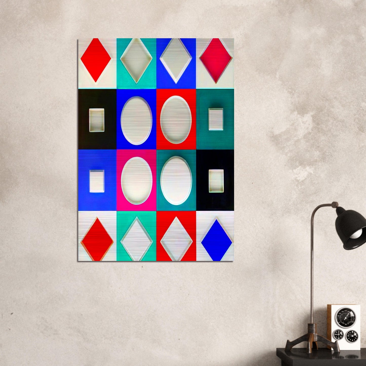 Composition Carrée Relief - 1970 - Victor Vasarely Brushed Aluminum Print - 70x100 cm / 28x40 inches | Victor Vasarely Aluminum Print | Victor Vasarely Prints