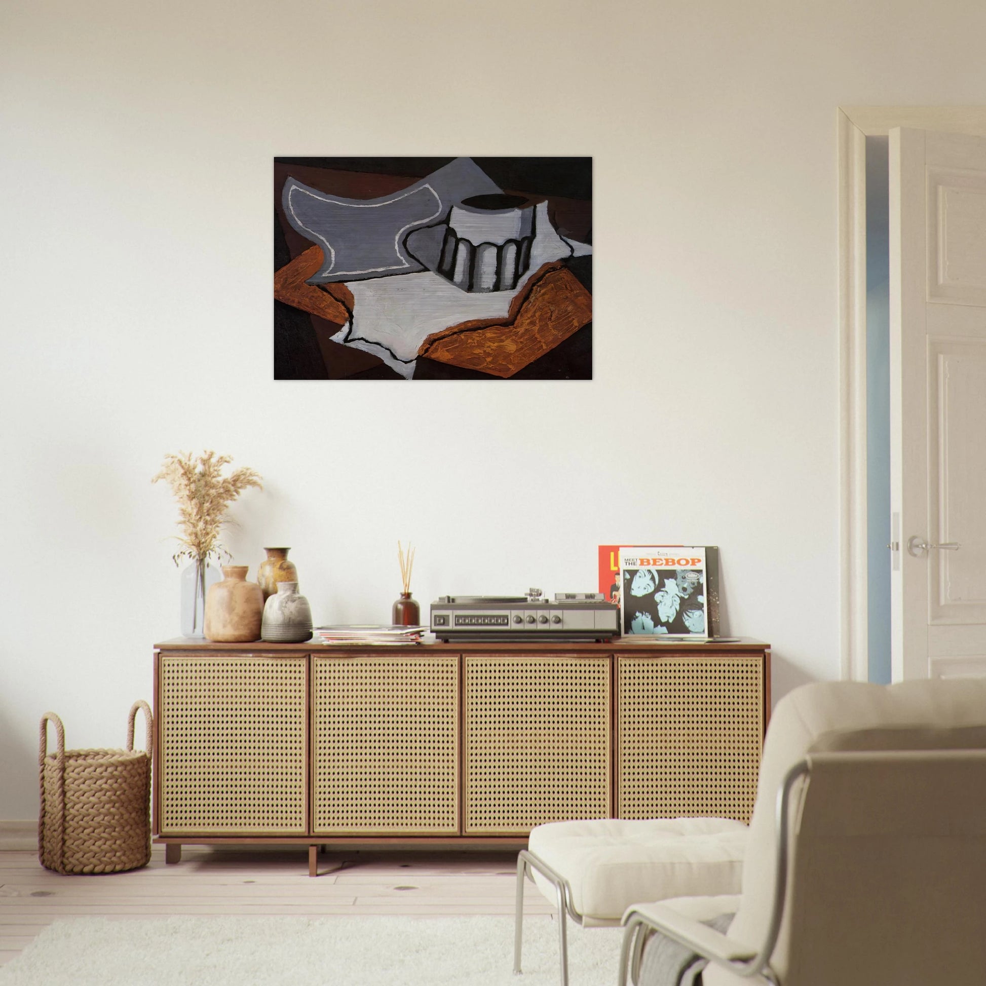 THE GOBLET 1927 - Juan Gris Brushed Aluminum Print - 70x100 cm / 28x40 inches | Juan Gris Aluminum Print | Juan Gris Prints