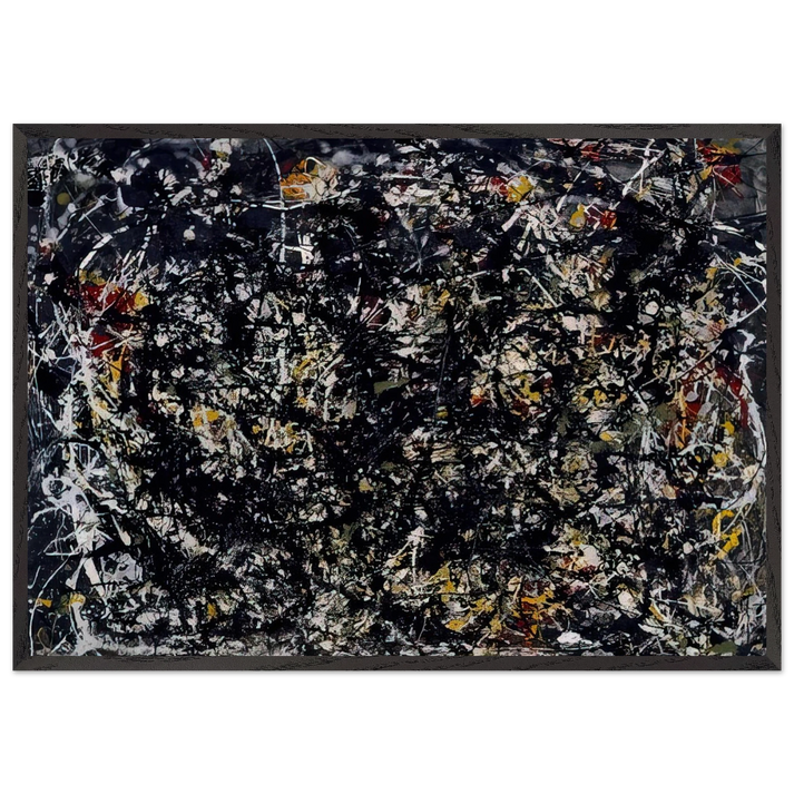 NUMBER 6 1949 - Jackson Pollock 70x100 cm / 28x40 inches Framed Art Print – Black Wooden Frame